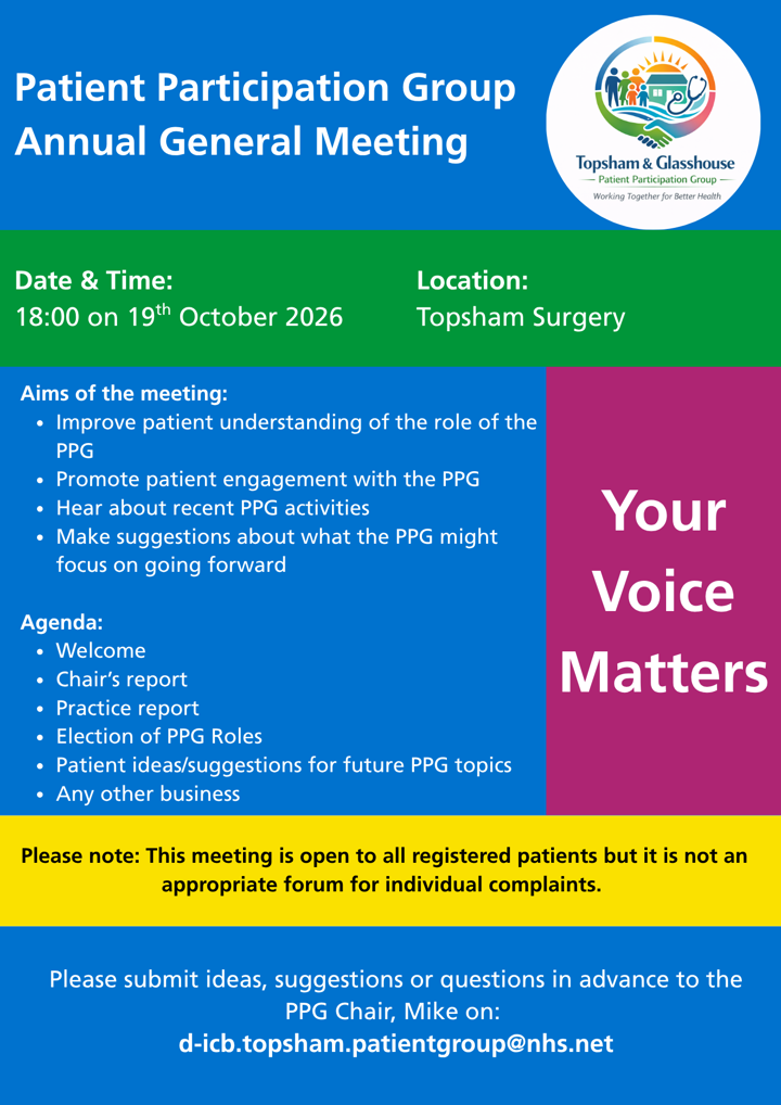 ANNUAL GENERAL MEETING Patient Participation Group
